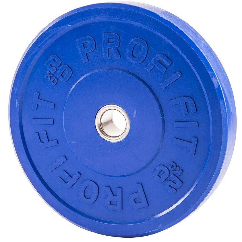 Диск для штанги каучуковый, цветной D51 мм PROFI-FIT 20 кг